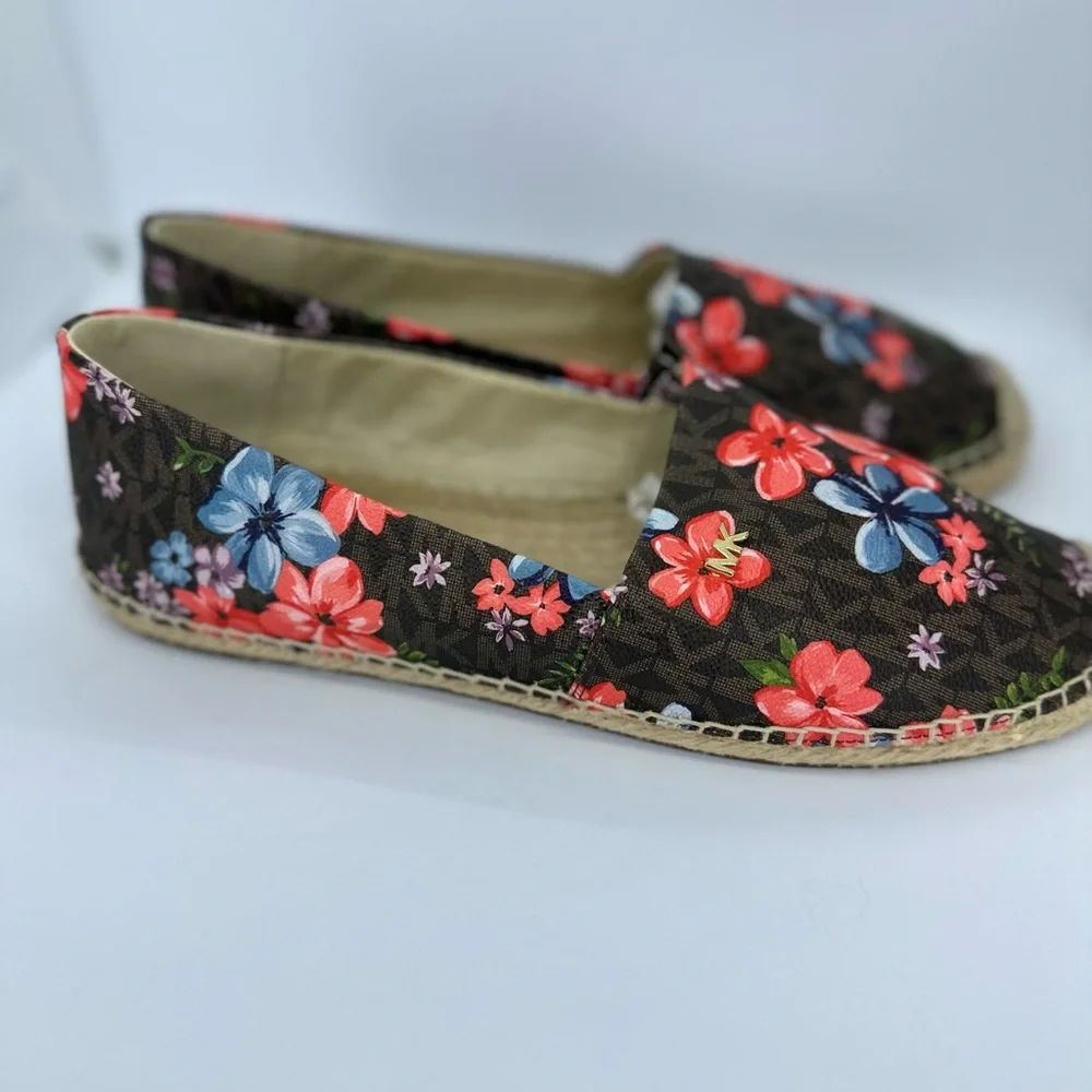 New!Michael Kors Womens Kendrick Slip-On Brown Floral signature logo siz… - Picture 12 of 16